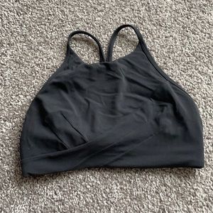 FLOW Y WRAP-FRONT HIGH-NECK BRA